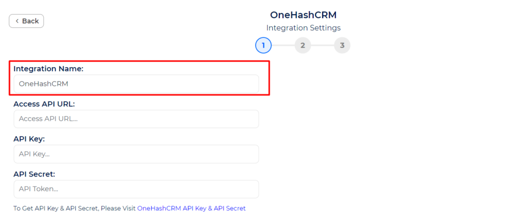 OneHash CRM Integrations name