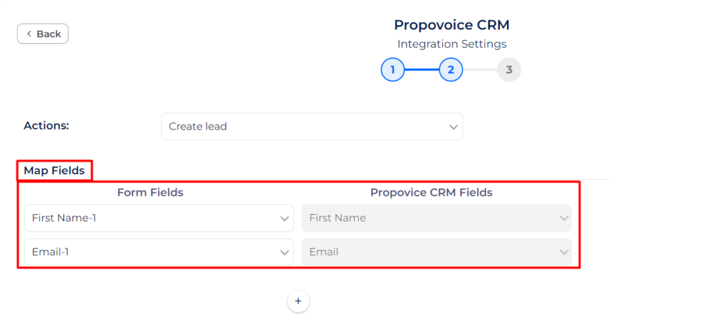 Propovoice CRM integrations field mapping in Bit integrations
