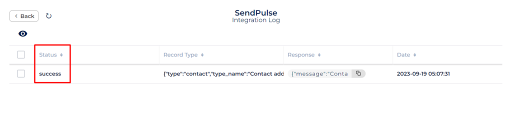SendPulse Integrations success