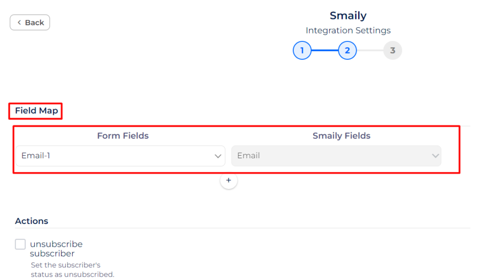Smaily Integrations field mapping