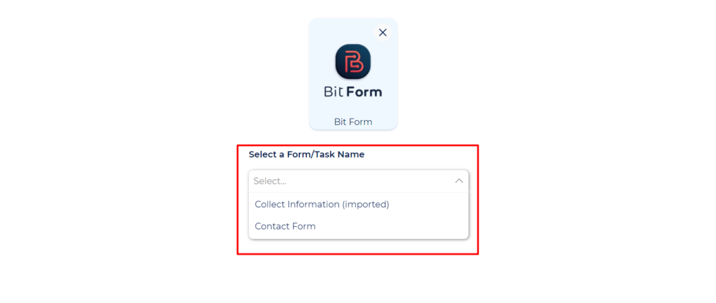 Bit Form select a form or task