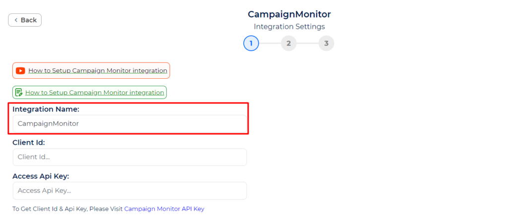 Campaign Monitor Integrations - Set Name