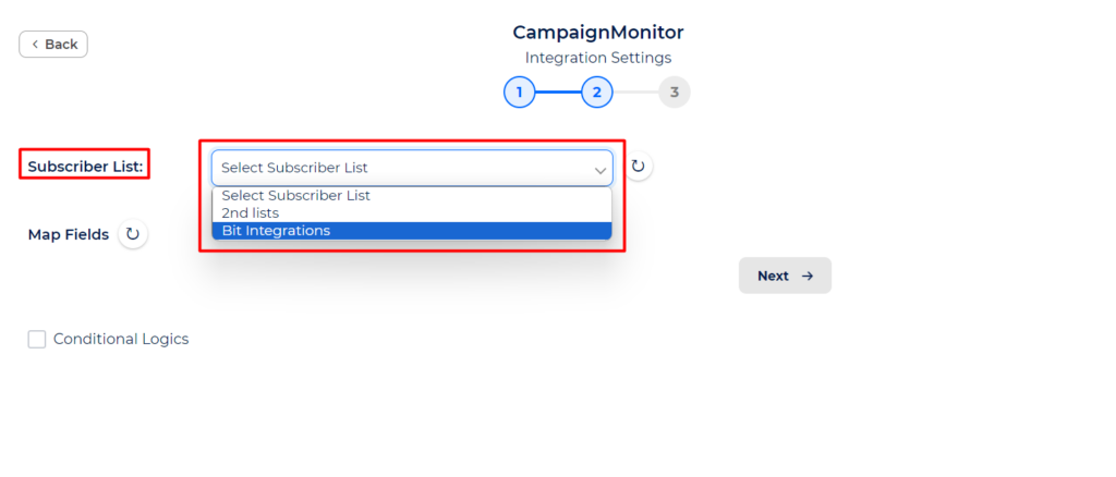 Campaign Monitor Integrations - Subscriber List