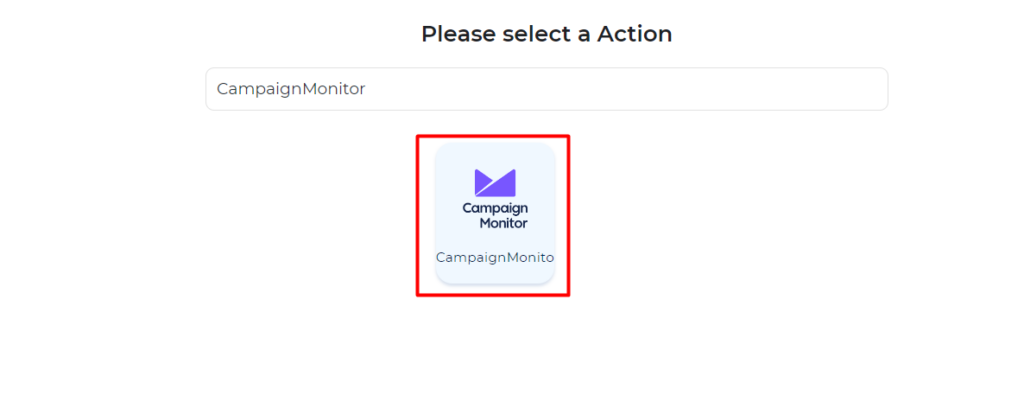 Campaign Monitor Integrations - search and select Campaign Monitor in Bit Integrations