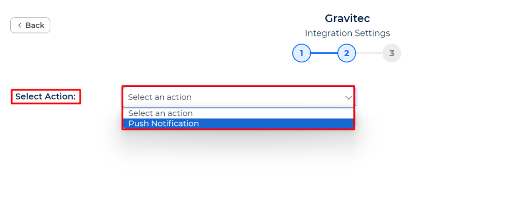 Gravitec Integrations - Action - Push Notification