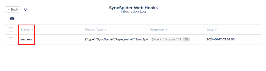 SyncSpider Integrations - Success