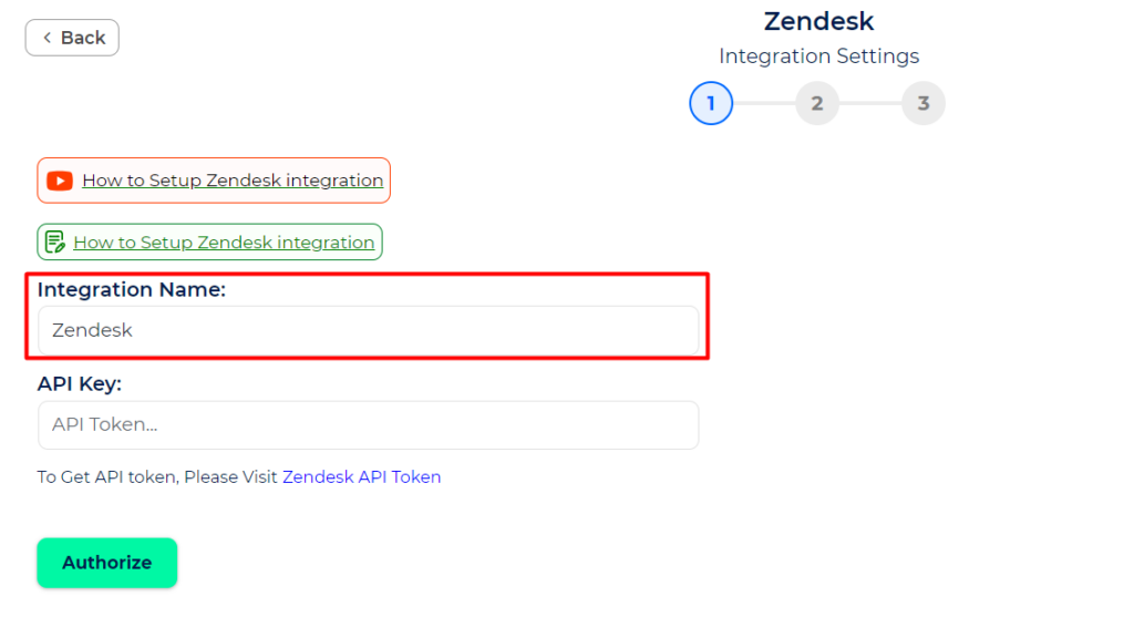 Zendesk Integrations set name