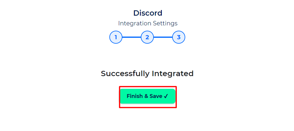 Discord Integrations finish and save