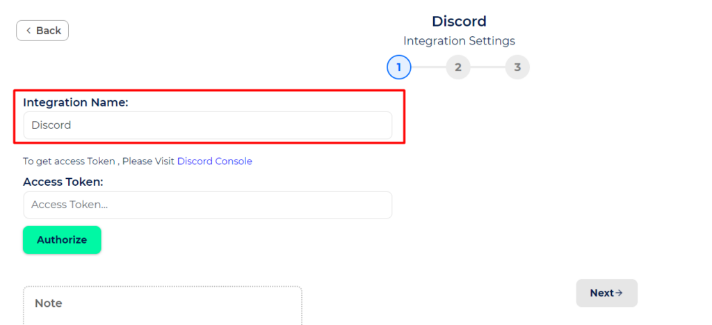Discord Integrations set integration name