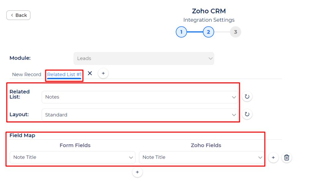 Zoho CRM Integration with Bit Integrations - add related list - Field Mapping
