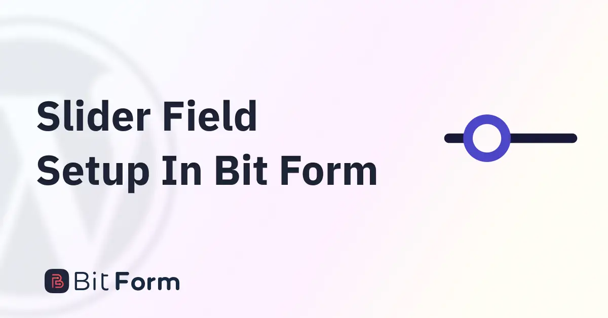 Slider Field Setup In Bit Form