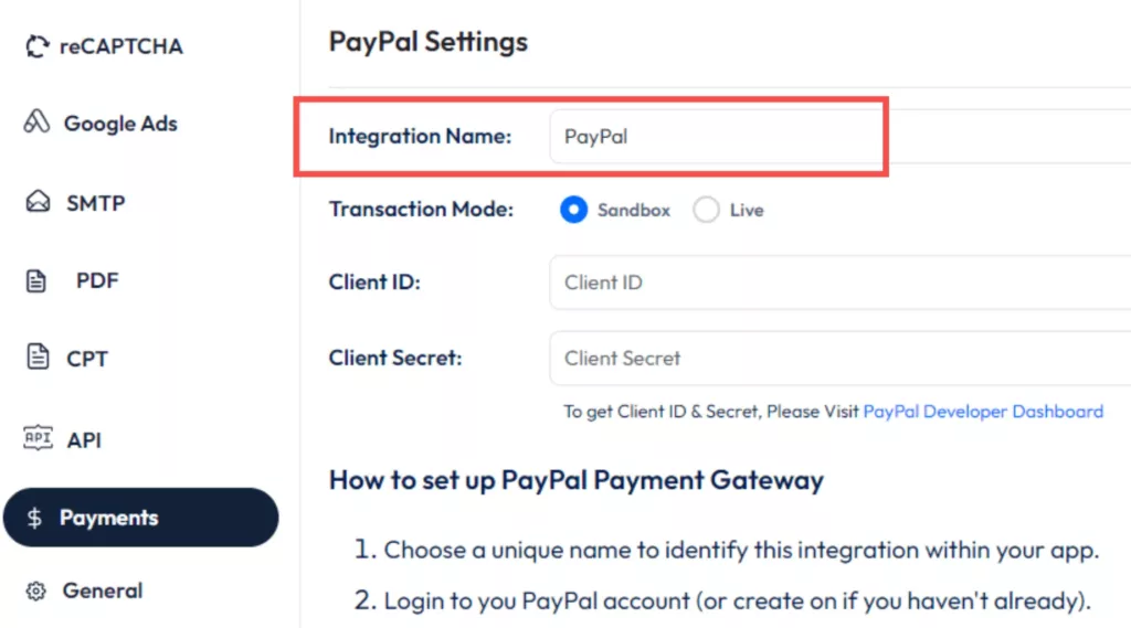 Integrate PayPal on WordPress Form
