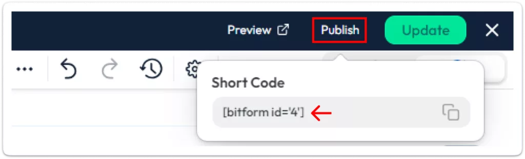 use short code to add the form made by form builder