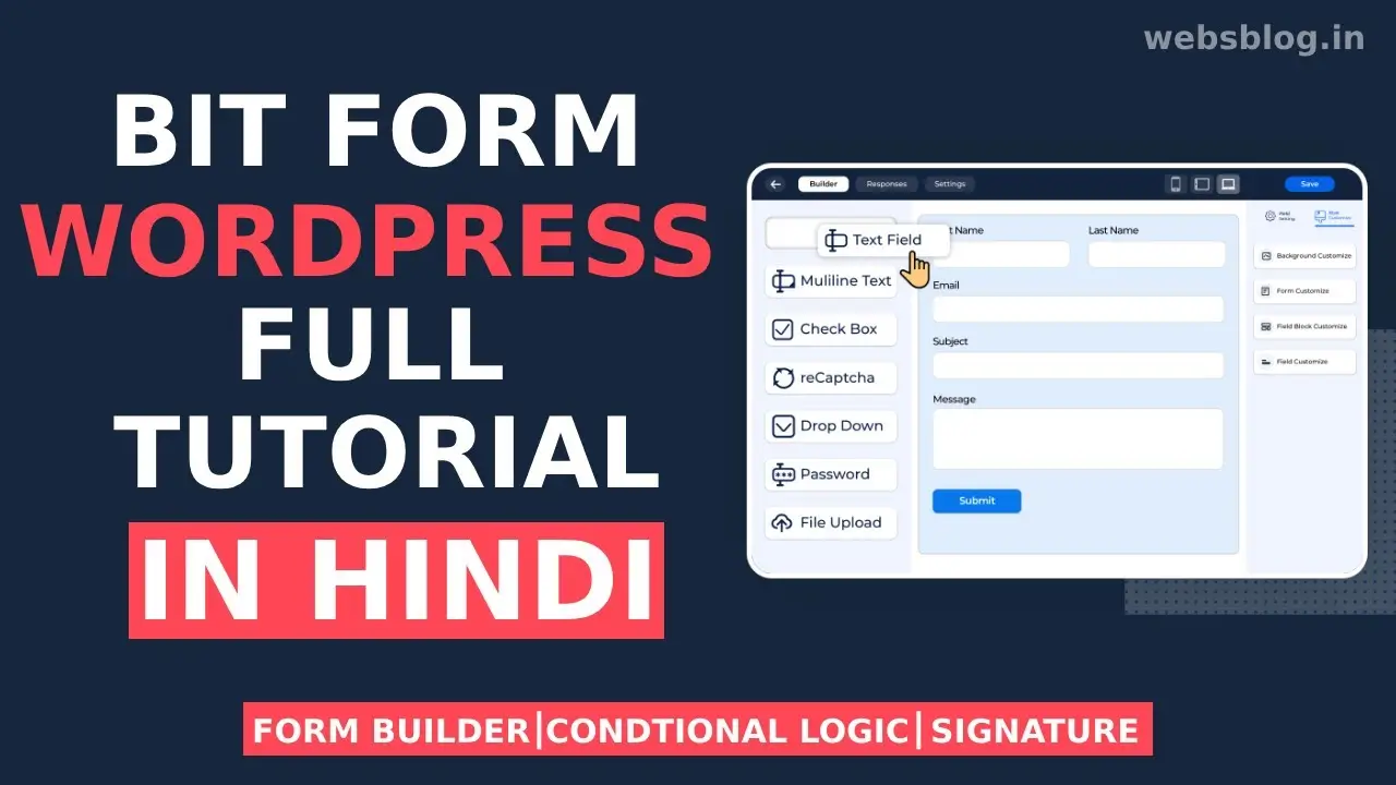 Choosing The Right Form Builder Bit Form vs Gravity Form Bit Form WordPress Tutorial In Hindi