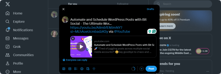 Embed YouTube Video on Twitter (X)