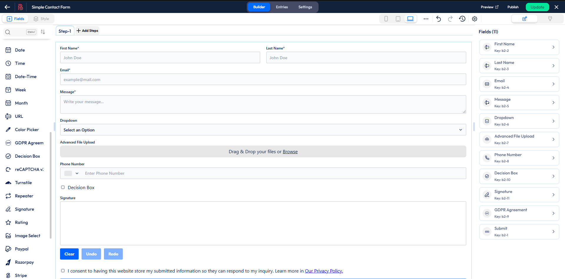 bitform visual editor