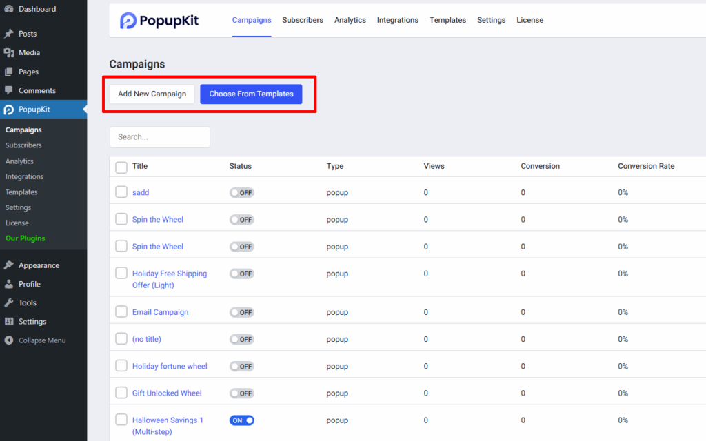 Create a new popup