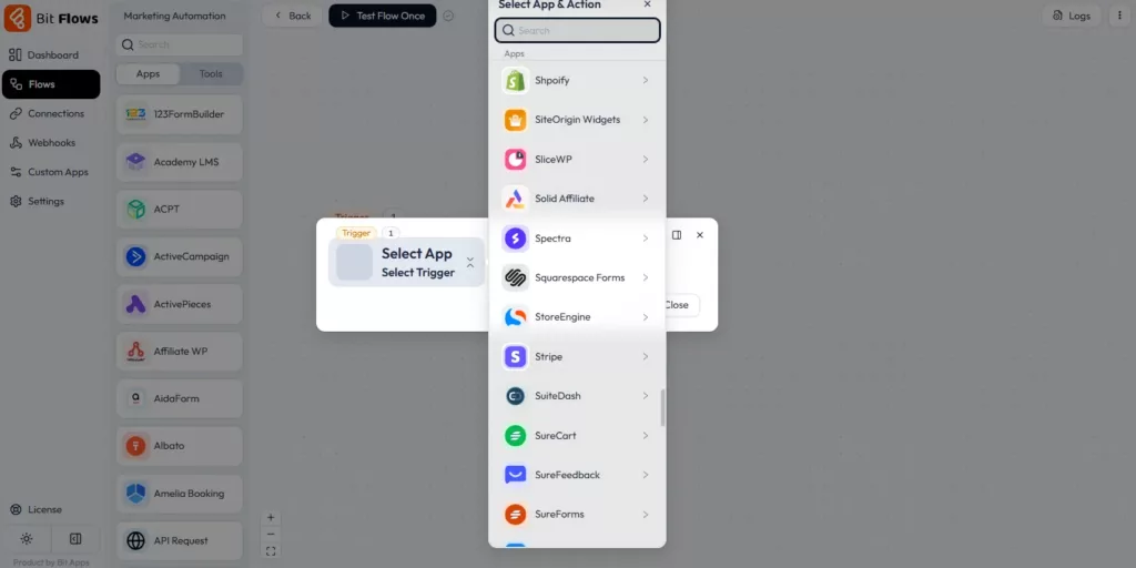 Bit Flows Visual Canvas Builder