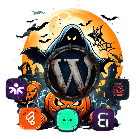 bitapps product group with halloween illustration